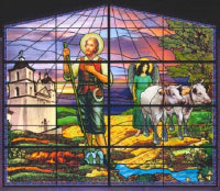 The St. Isidore the Farmer stained glass window